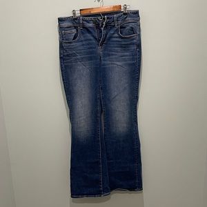 womens american eagle outfitters size 14 long kick boot super stretch jeans